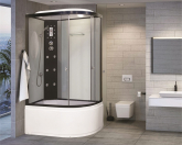 Душевая кабина Niagara Premium NG-1910-01R 120х80 с гидромассажем чёрный профиль тонированное стекло правая