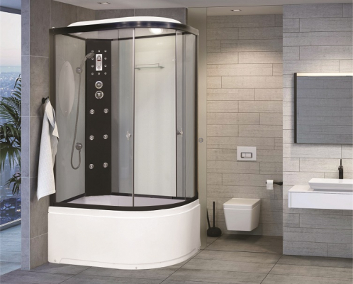 Душевая кабина Niagara Premium NG-1910-01R 120х80 с гидромассажем чёрный профиль тонированное стекло правая