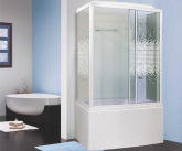 Душевая кабина Niagara Premium NG-307-01L 120х80 с гидромассажем профиль белый стекло с рисунком мозаика левая