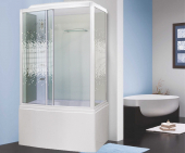 Душевая кабина Niagara Premium NG-307-01R 120х80 с гидромассажем профиль белый стекло с рисунком мозаика правая