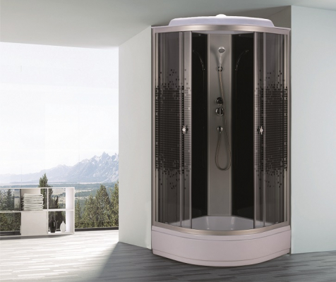 Душевая кабина Niagara Eco NG-3504-14 90х90 профиль серебро стекло с рисунком мозаика