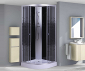 Душевая кабина Niagara Eco NG-4501-08ВК 90х90 профиль серебро стекло с рисунком мозаика