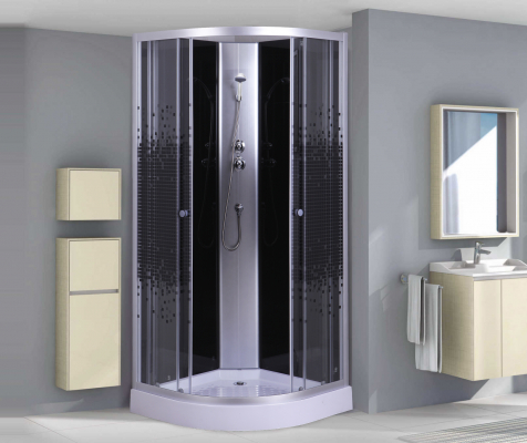Душевая кабина Niagara Eco NG-4501-08ВК 90х90 профиль серебро стекло с рисунком мозаика