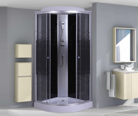 Душевая кабина Niagara Eco NG-4503-08 80х80 профиль серебро стекло с рисунком мозаика