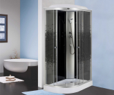 Душевая кабина Niagara Eco NG-4512-08R 120х80 профиль серебро стекло с рисунком мозаика правая