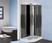 Душевая кабина Niagara Eco NG-4512-08R 120х80 профиль серебро стекло с рисунком мозаика правая