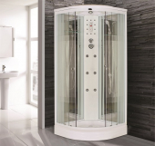 Душевая кабина Niagara Premium NG-7012-01 120х120 с гидромассажем профиль белый стекло с рисунком полоска