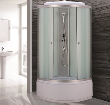 Душевая кабина Niagara Eco NG-7307-14 80х80 профиль серебро матовое стекло