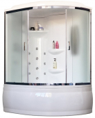 Душевая кабина Royal Bath RB140ALP-C-CH-L 140х95 с гидромассажем рифленое стекло левая