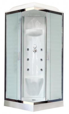Душевая кабина Royal Bath RB80HP7-WC-CH 80х80 рифленое матовое стекло с гидромассажем