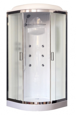 Душевая кабина Royal Bath RB90HK2-M-CH 90х90 рифленое матовое стекло с гидромассажем