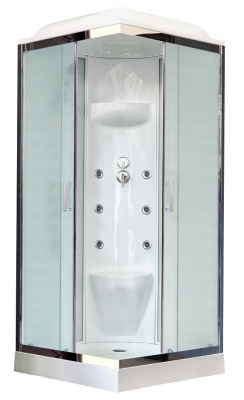 Душевая кабина Royal Bath RB90HP7-WC-CH 90х90 рифленое матовое стекло с гидромассажем
