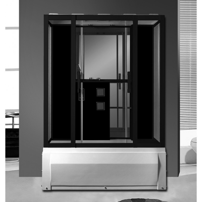 Душевая кабина Grossman GR-245 150х85 с гидромассажем чёрный профиль