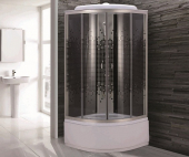Душевая кабина Niagara Eco NG-7508-08 90х90 профиль серебро стекло с рисунком мозаика