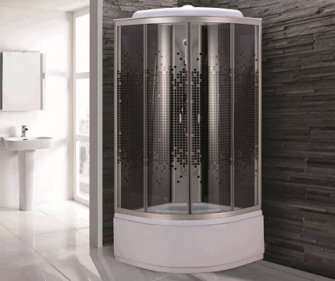 Душевая кабина Niagara Eco NG-7508-08 90х90 профиль серебро стекло с рисунком мозаика